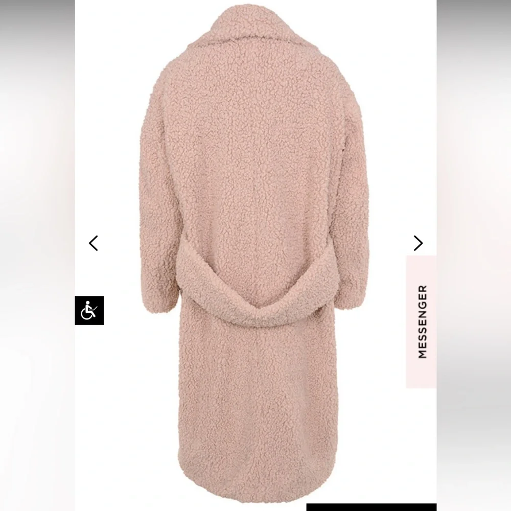 House of CB teddy bear coat blush Small or medium S M - Picture 4 of 12